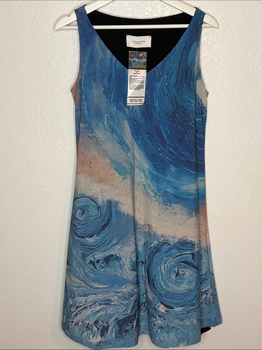 Le Galeriste Blue Ponto Beach by Maggie MCCann Tank Dress Size Medium NWT